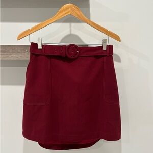Modcloth Burgundy Mini Skirt with Belt